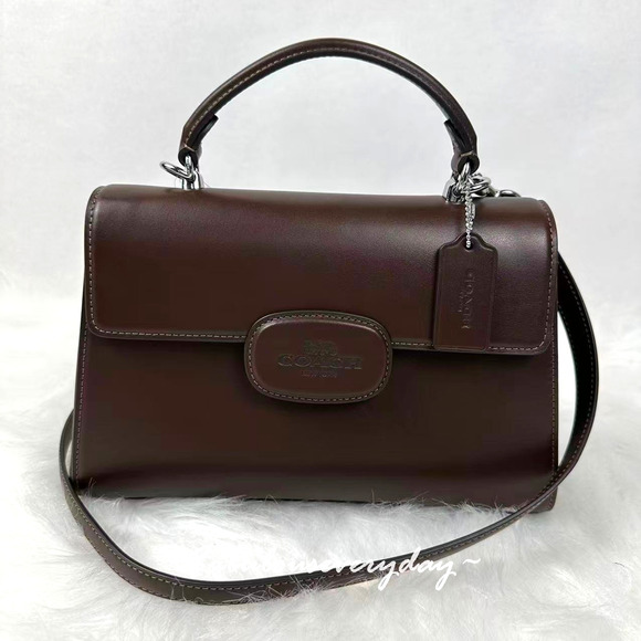 Coach Eliza Top Handle Bag Crossbody In Leather/Silver/Maple CT852 NWT - Picture 1 of 9